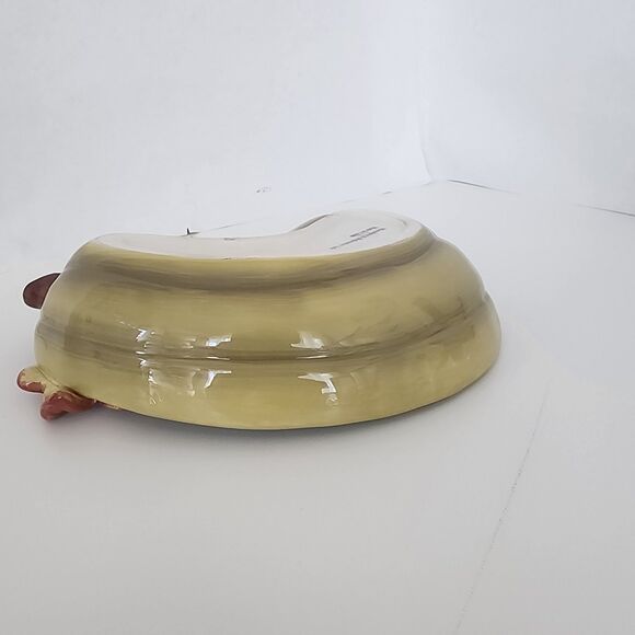 Green Autumn Gourd Maple Leaf Serving Dish Microwave Dishwasher Safe Curved - Picture 3 of 9